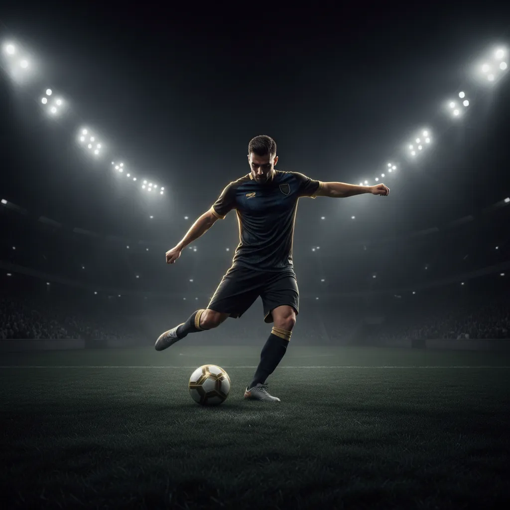 Player in high intensity soccer action