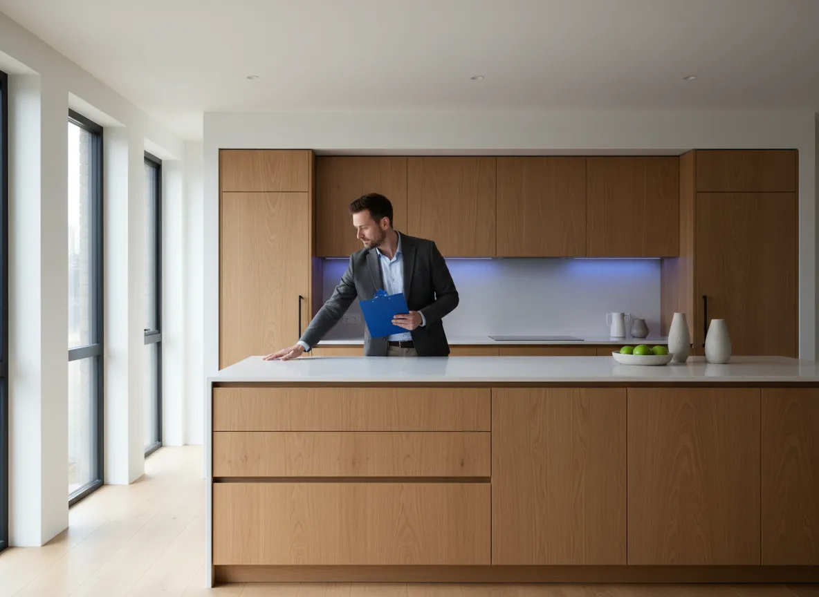Inspector performing a pre-listing evaluation for home sellers