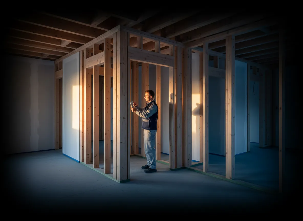 Checking structural integrity during a new construction inspection