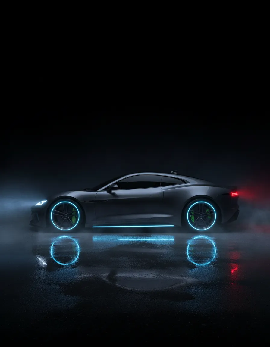 Premium side-profile car with LED underglow lighting in Orlando