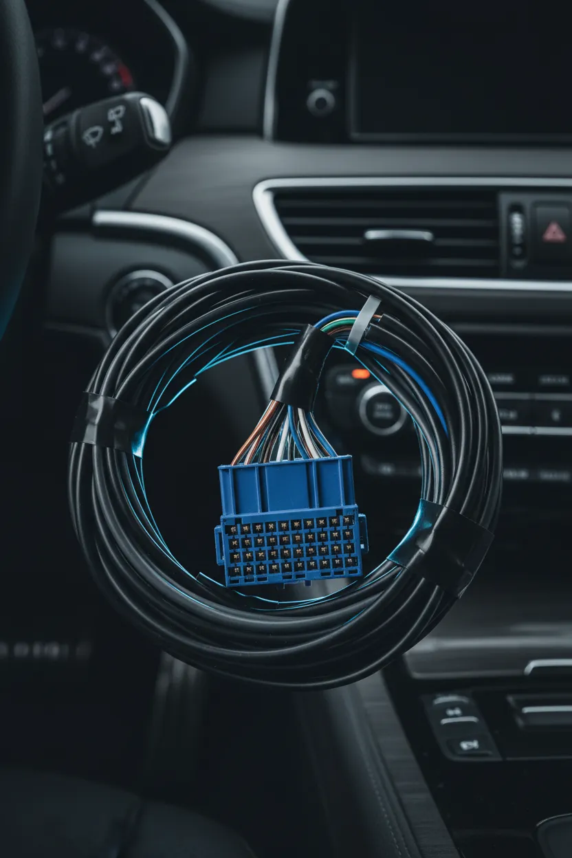Clean wiring harness and steering wheel control integration professional installation