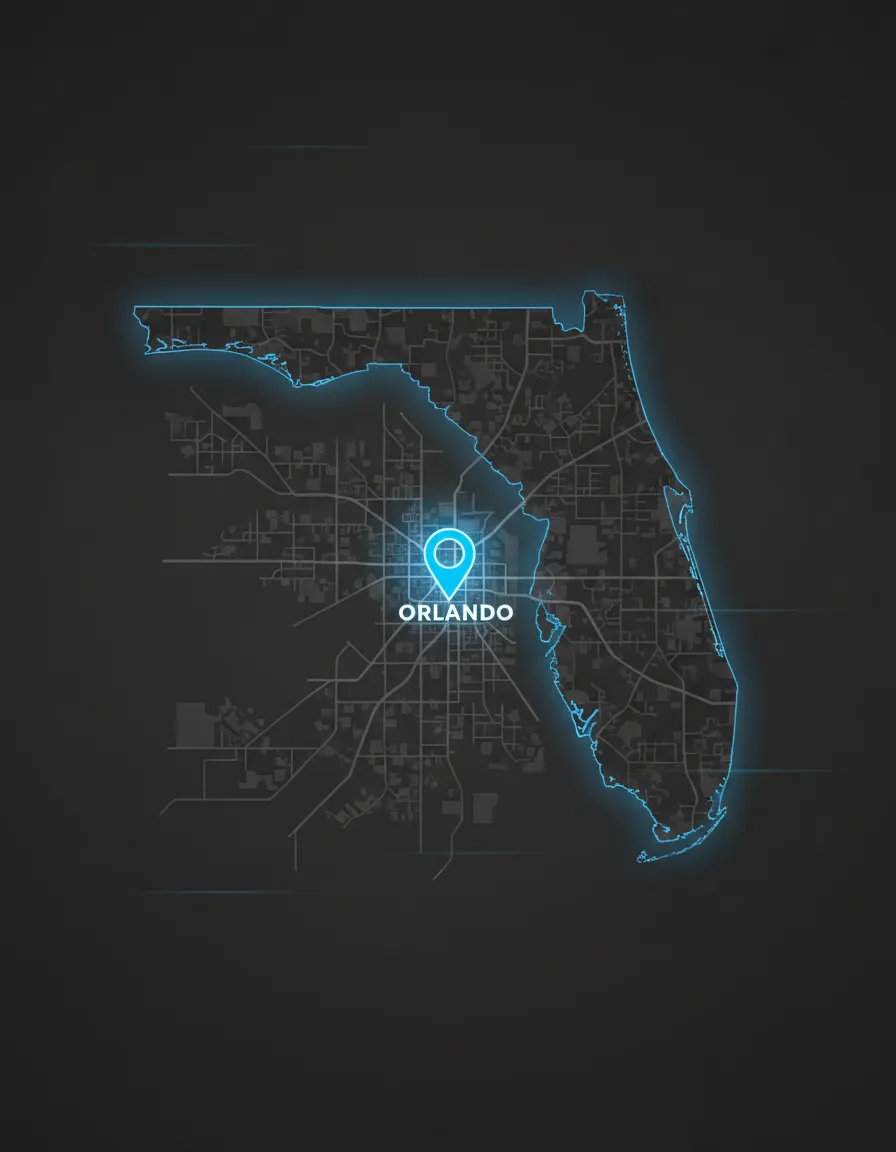 Orlando and Central Florida Service Area Map for Dash Camera Installation