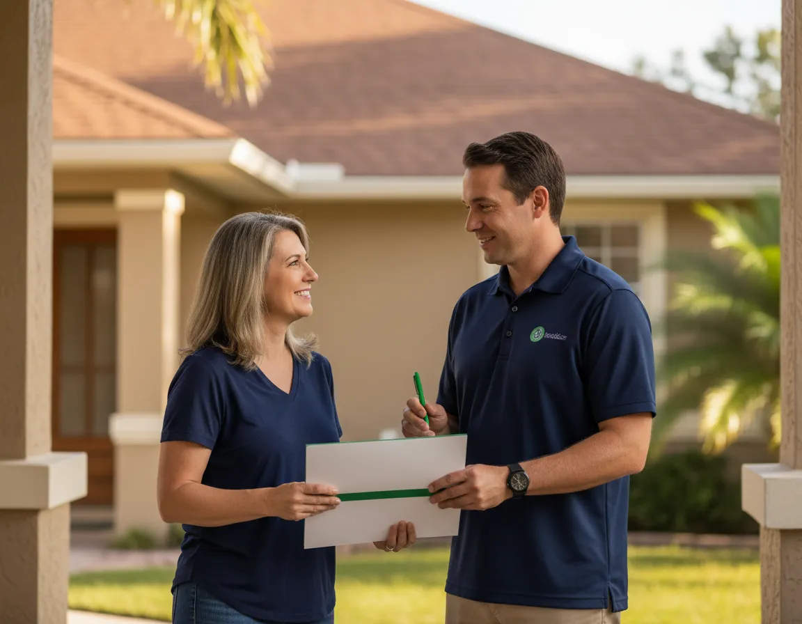 Local Orlando home inspection professional examining a property