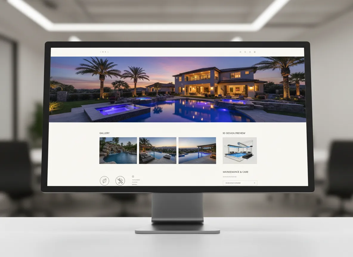 Pool & Spa Contractor Website Template Preview