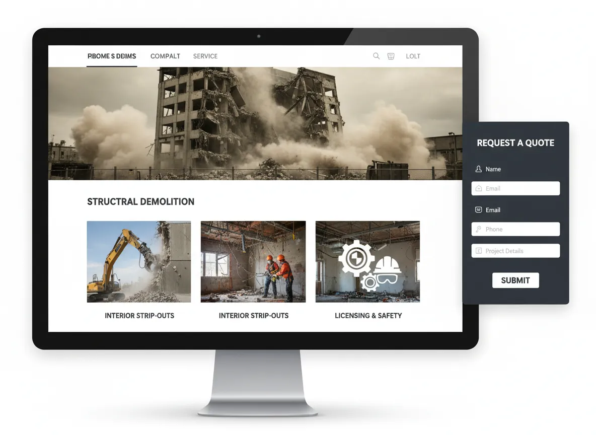 Demolition Contractor Website Template Preview