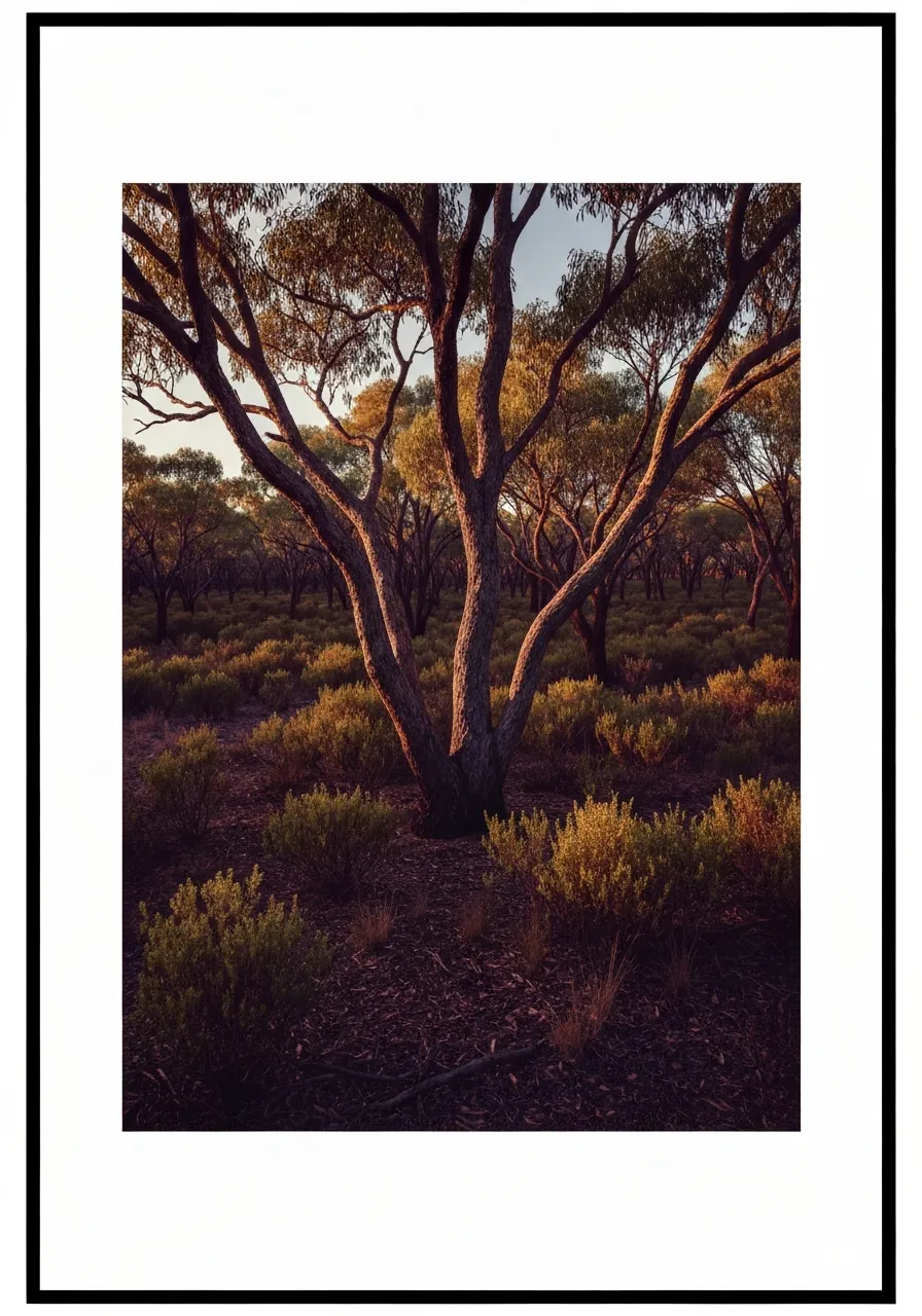 Raw desaturated Australian scrub nature landscape