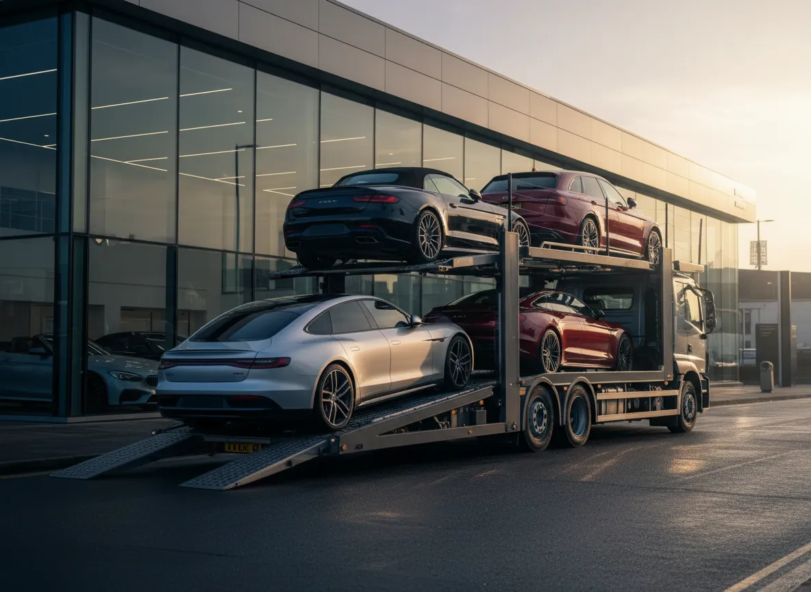 Dealer and auction vehicle collection transport truck