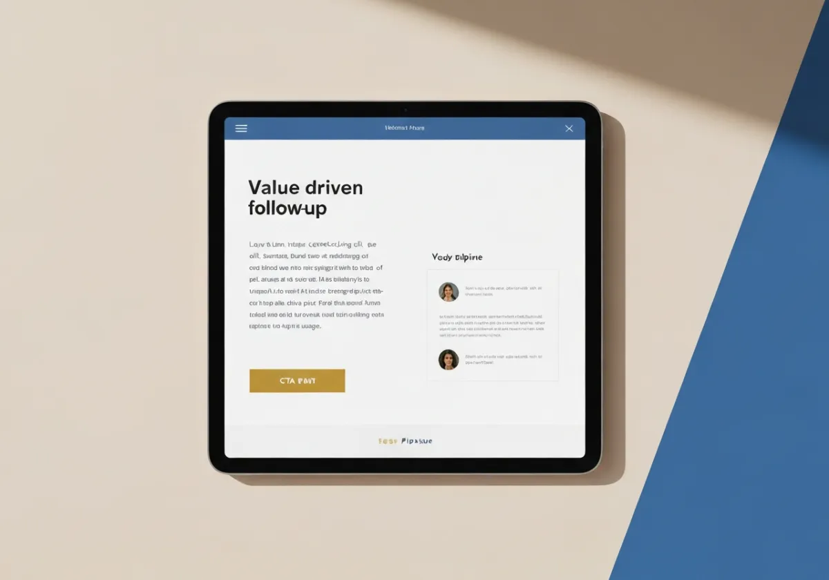 Value driven email follow up mockup