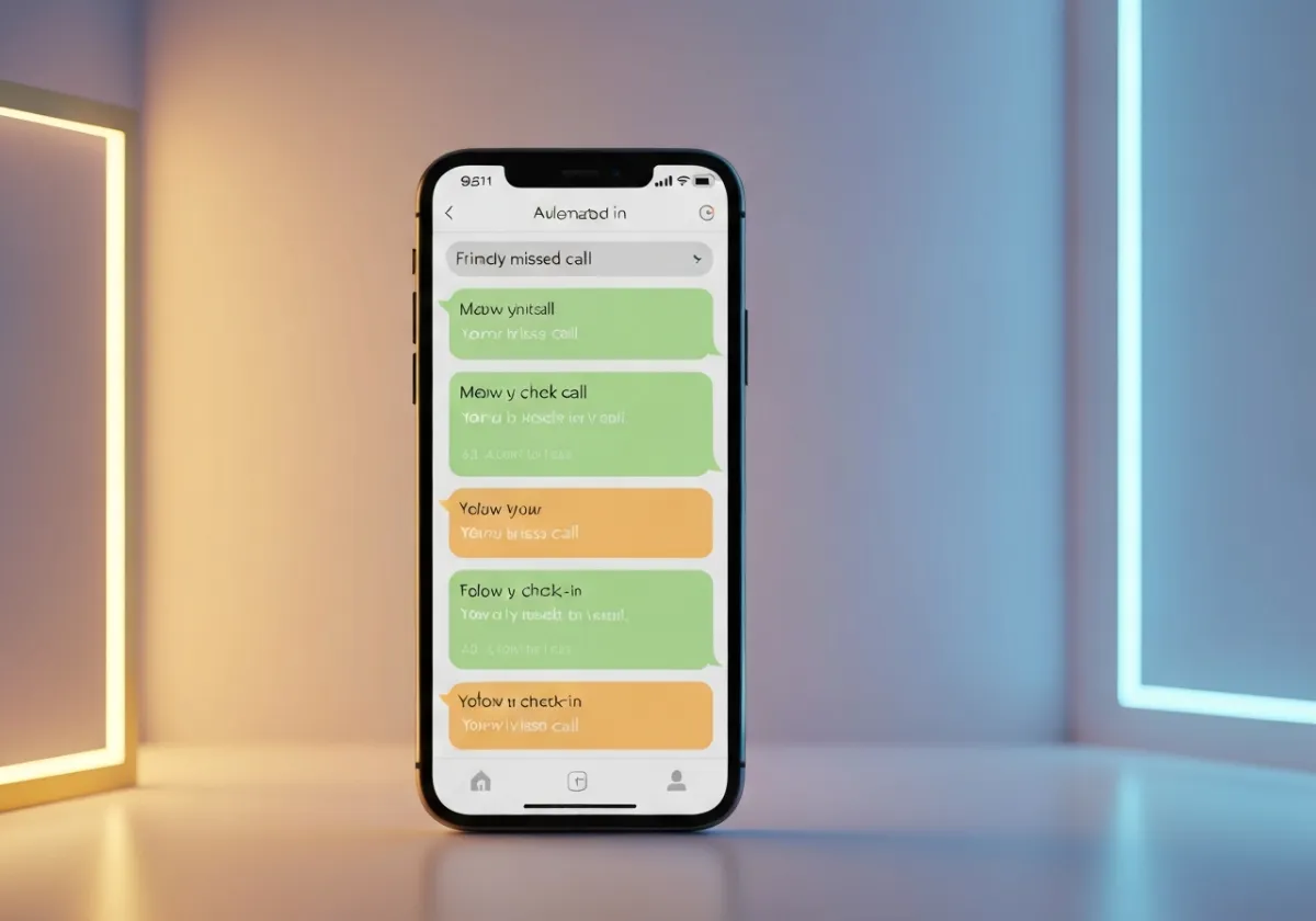Automated SMS check-in message mockup