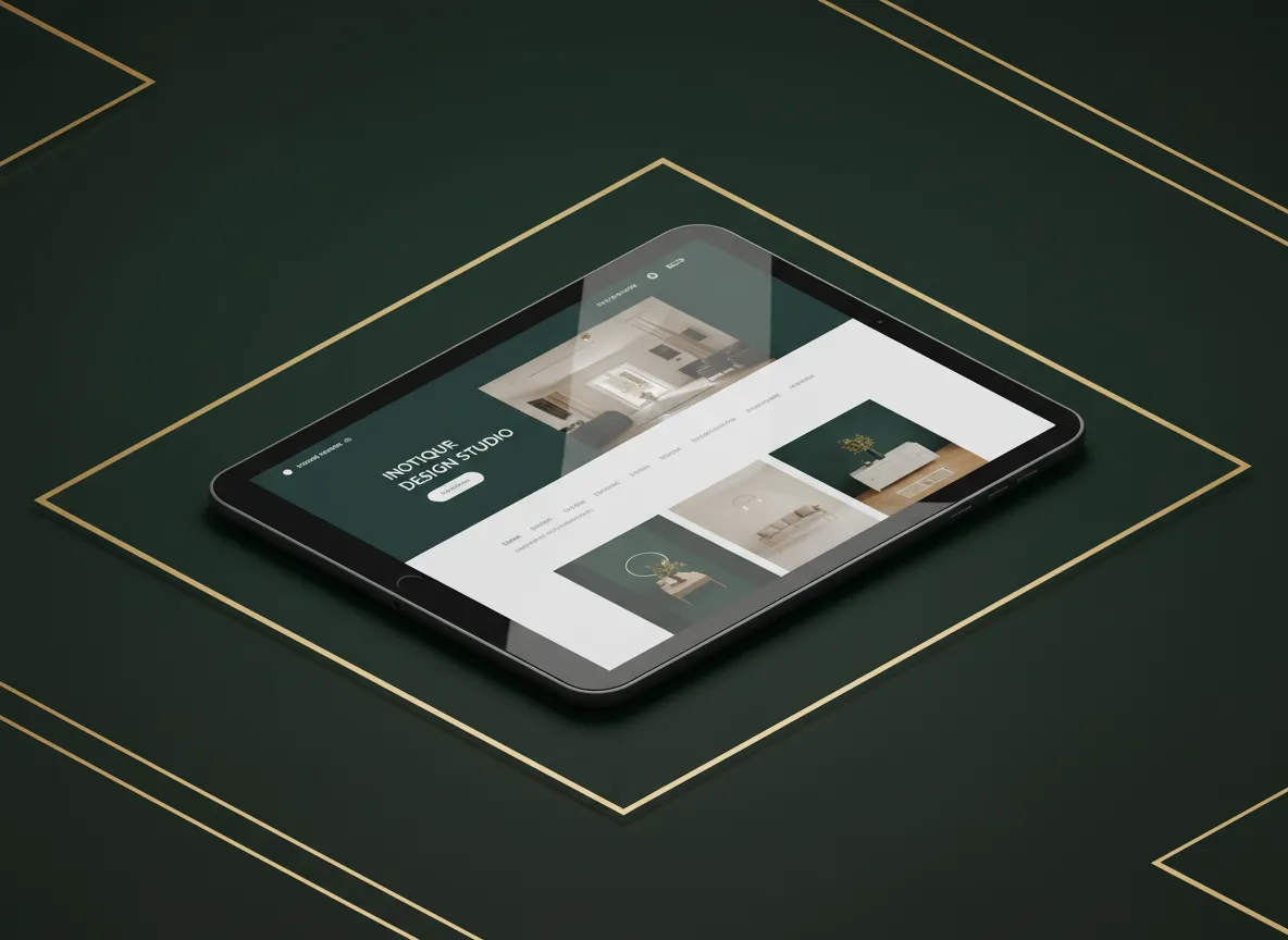 Modern, minimalistisch webdesign voorbeeld met luxe uitstraling