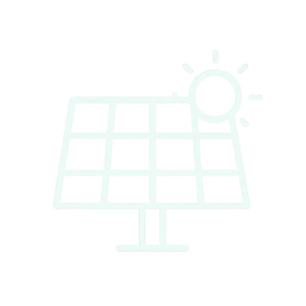 Solar installation icon (solar panel with sun)