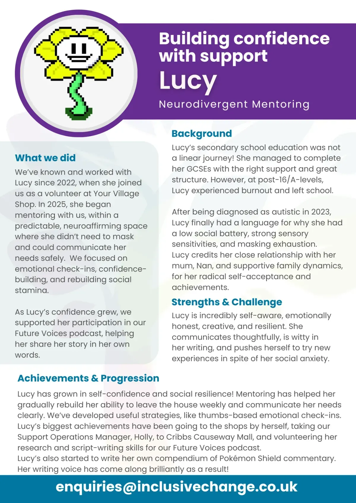 Success of mentee, building confidence to start volunteering 