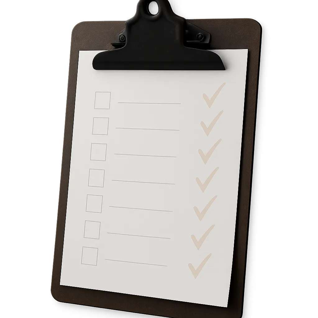 Compliance safety checklist preview mockup on clipboard