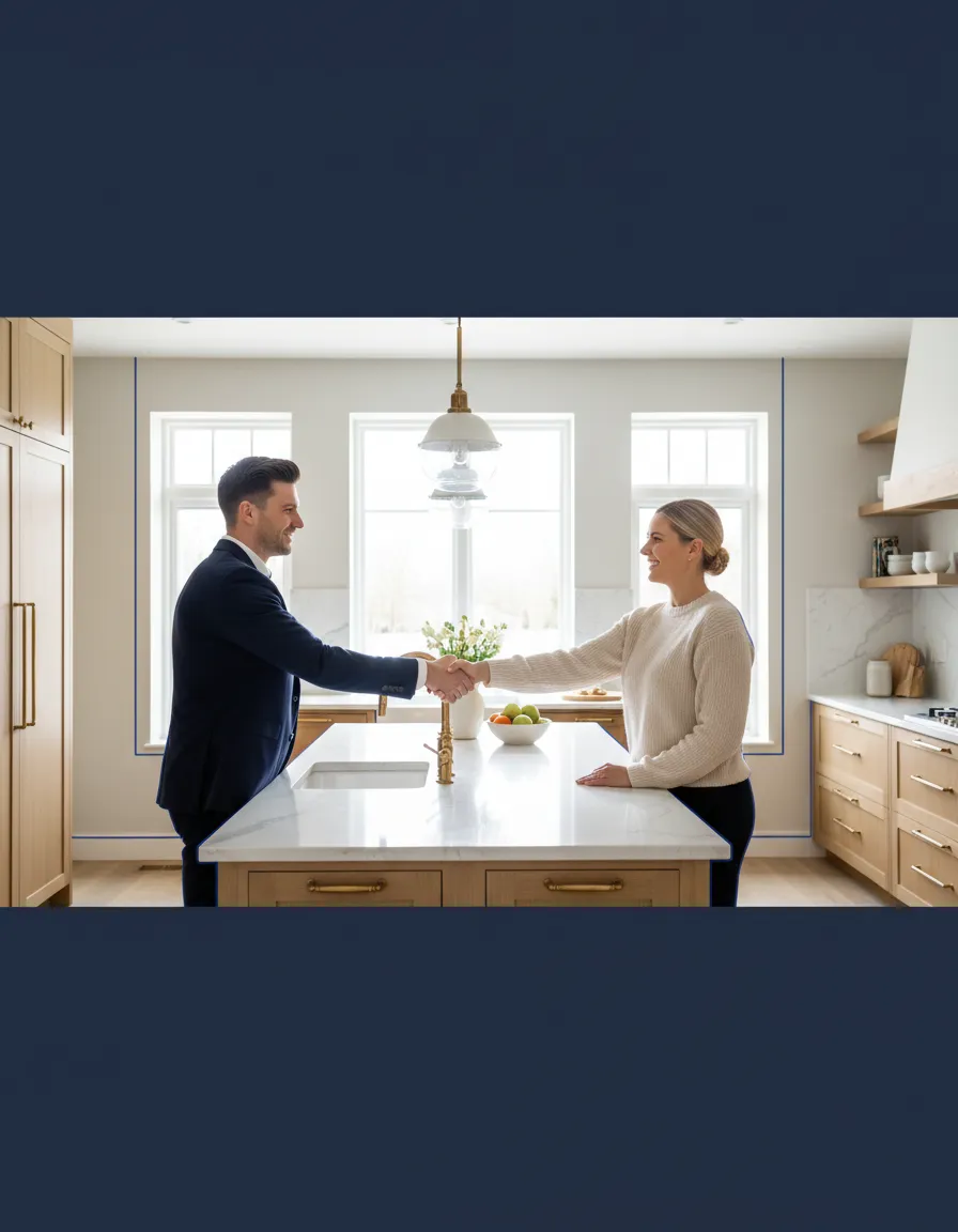 Oxford Property Group team consulting with a homeowner