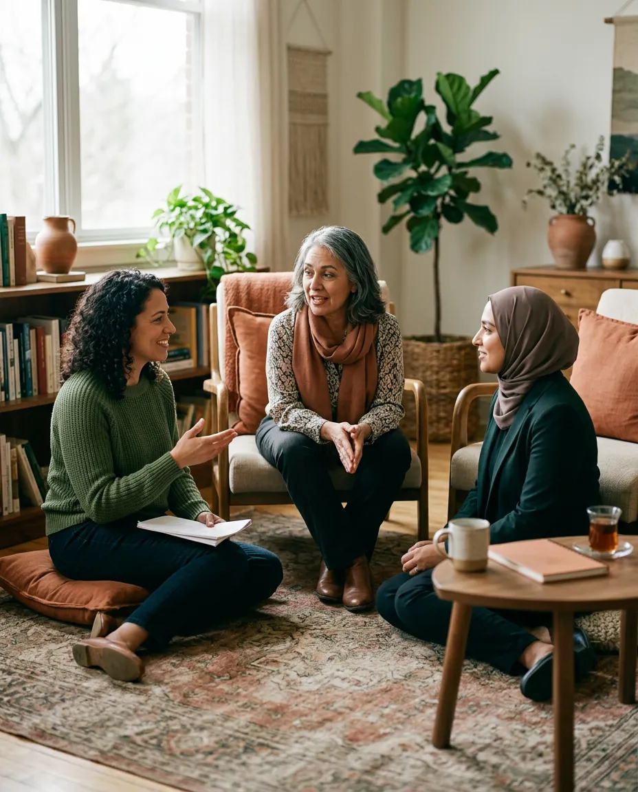 Collaborative educational setting showcasing relational warmth and community connection