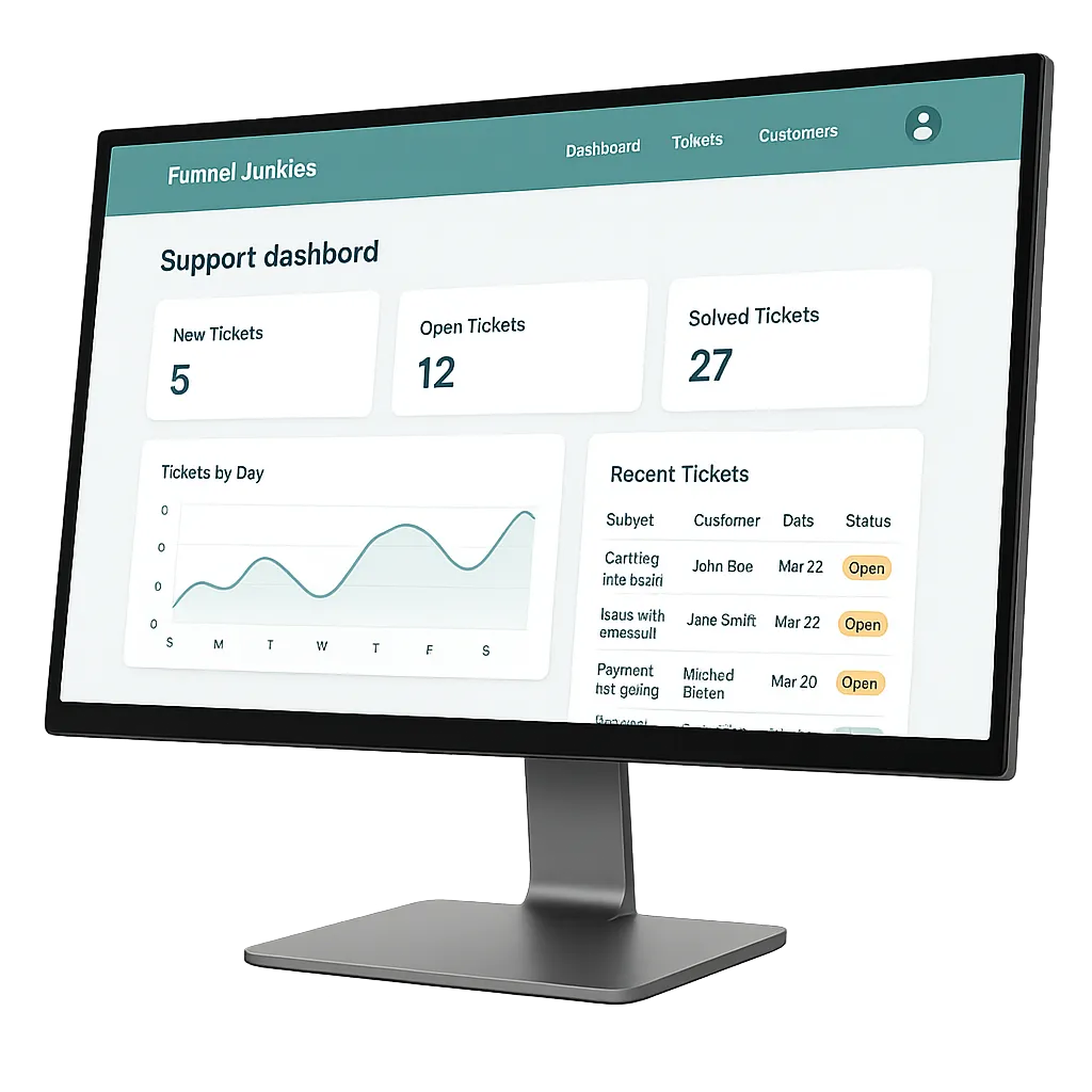 Support center dashboard preview