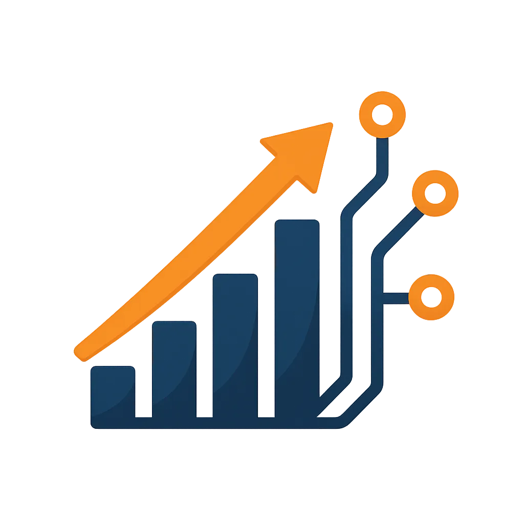Growth automation abstract vector graphic