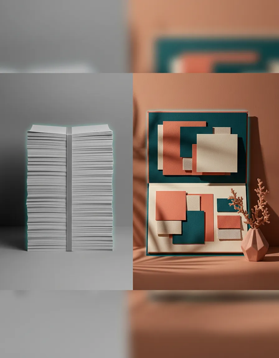A stark contrast between generic templates and vibrant, authentic brand identity.