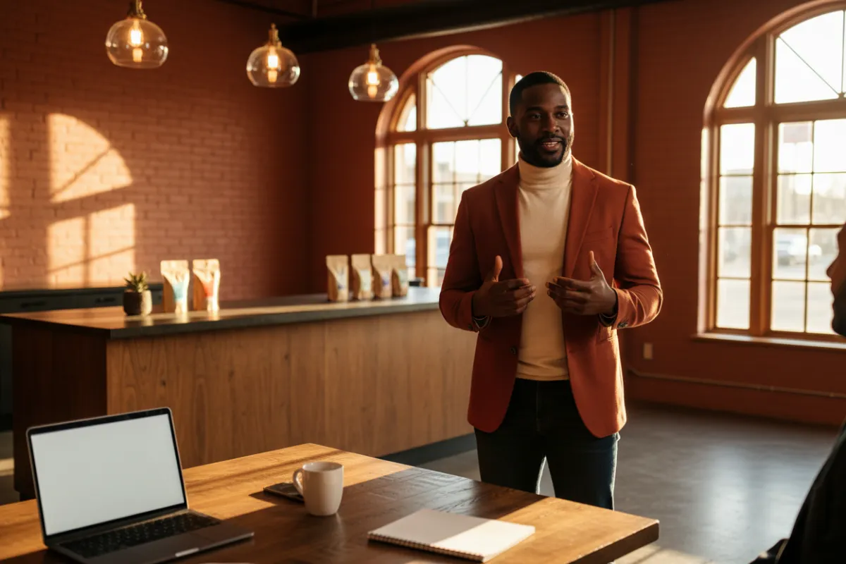 Entrepreneur leading a strategy session