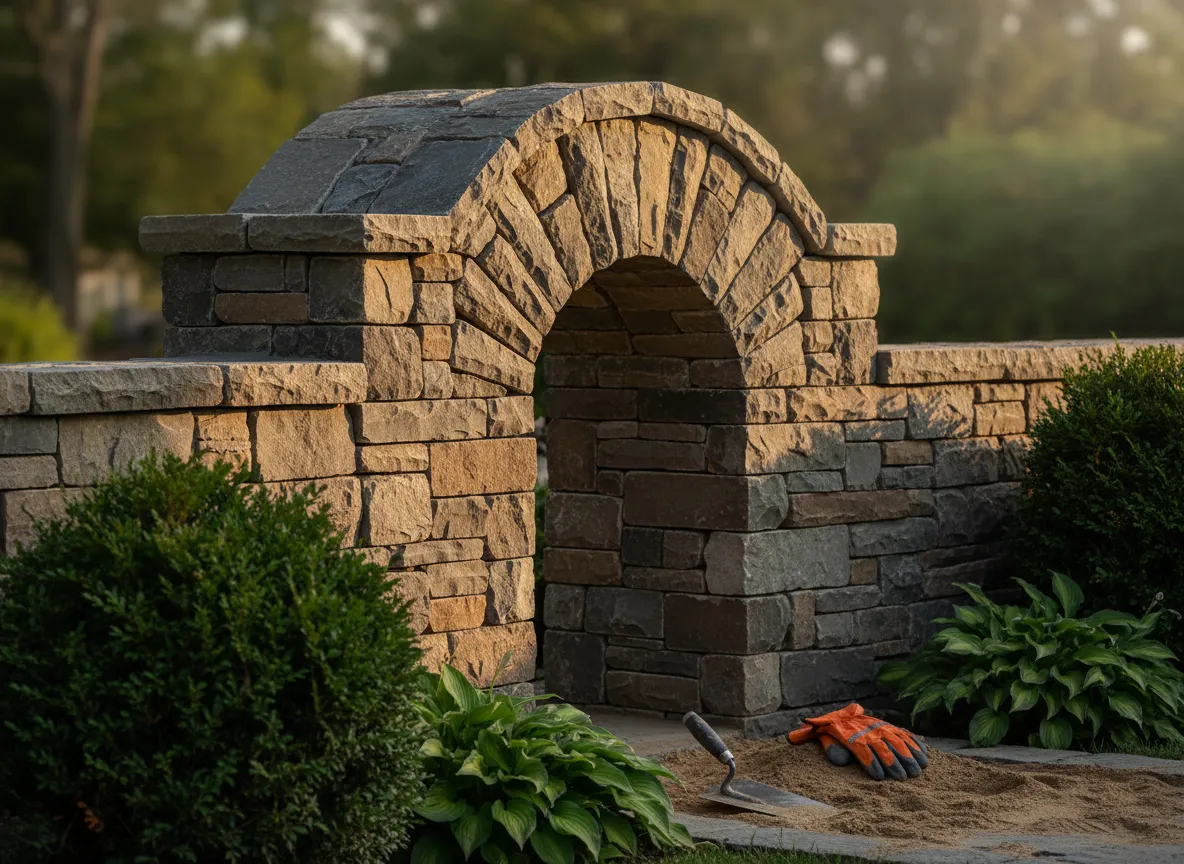 Custom stonework adding architectural character