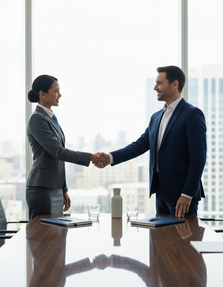 Professional business meeting representing a strong first impression