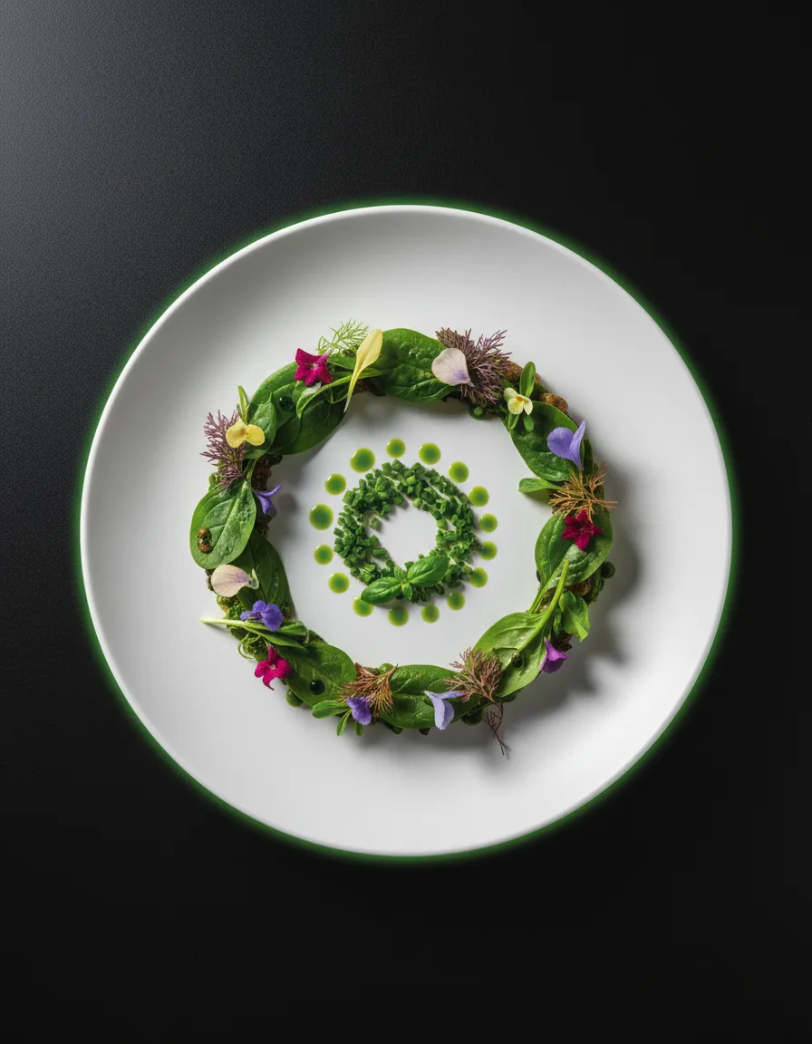 Minimalist clean image of fresh upscale wellness plating