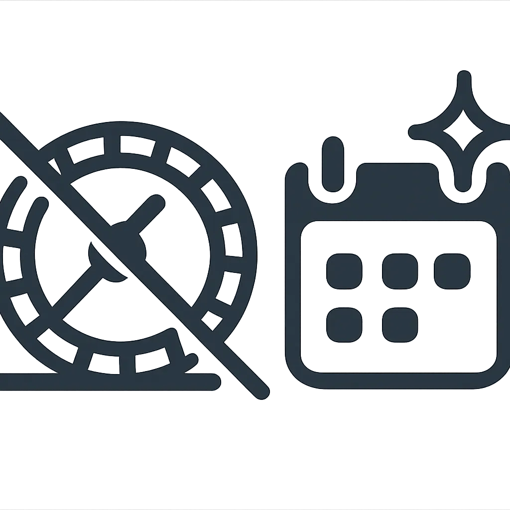 Icon representing freeing time / getting off the hamster wheel