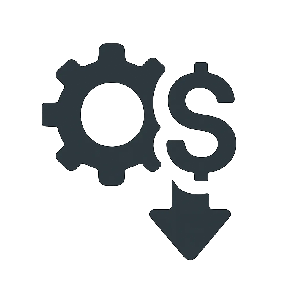 Icon representing lowering costs / automation