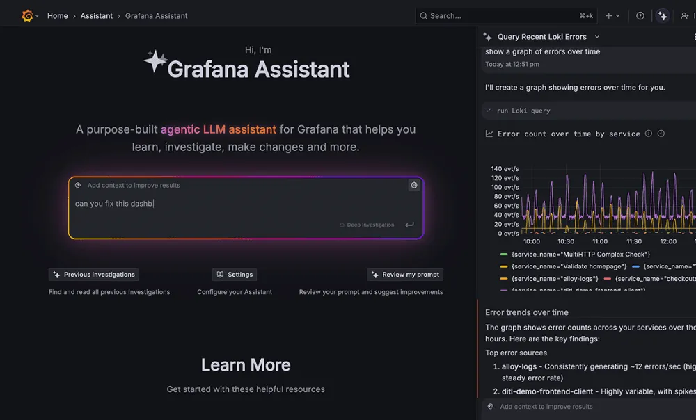Grafana AI Dashboard