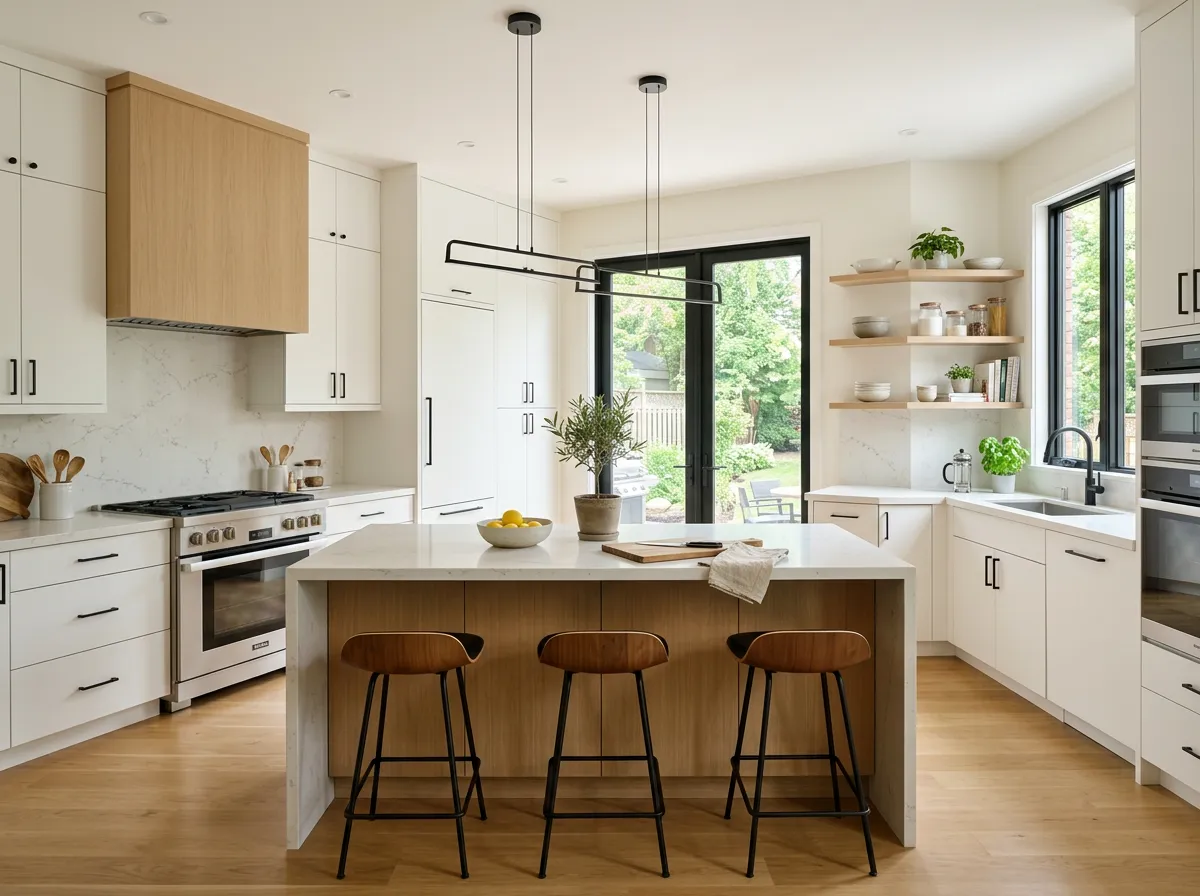 Bright, modern kitchen interior