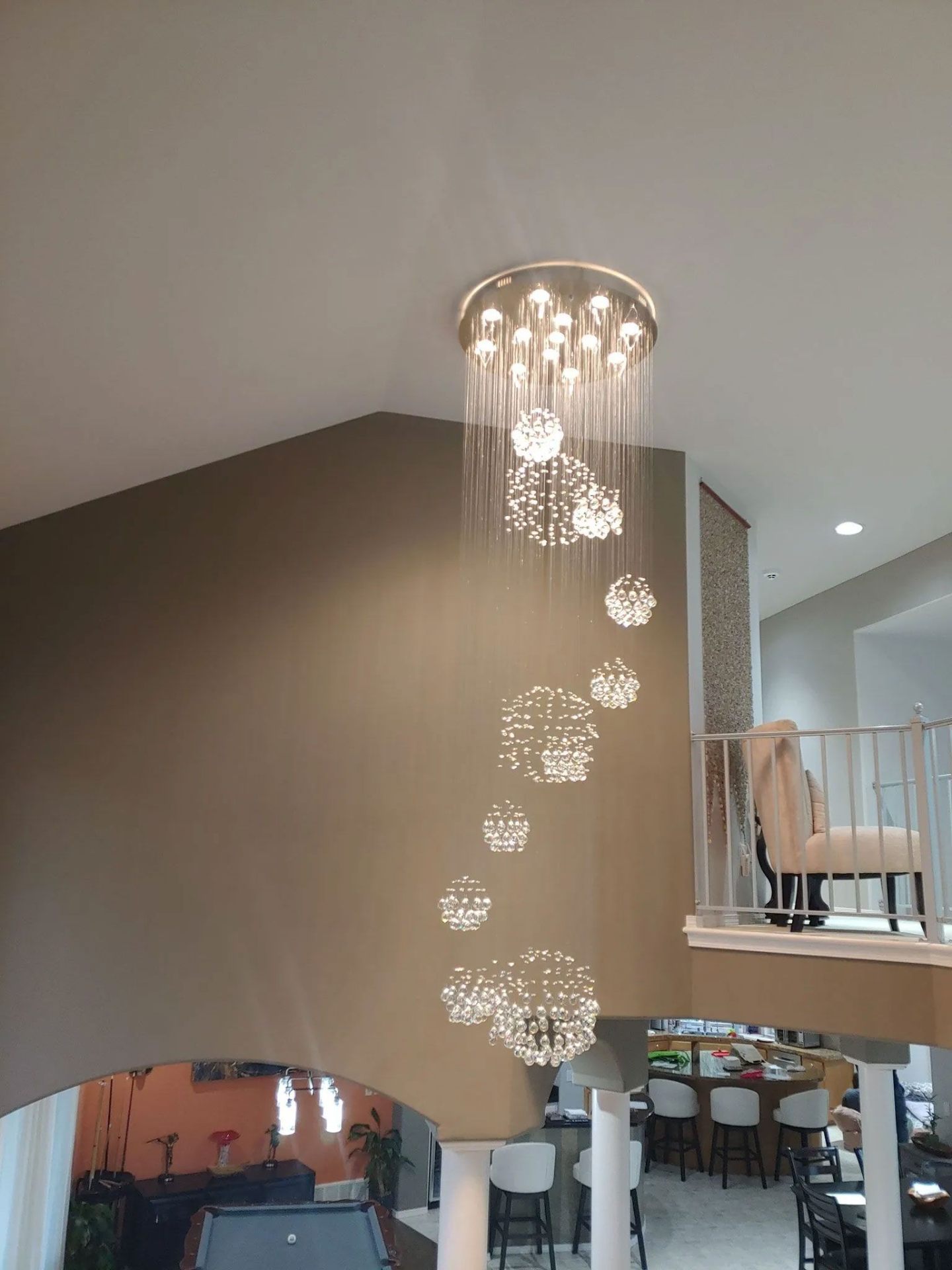 Crystal chandelier foyer