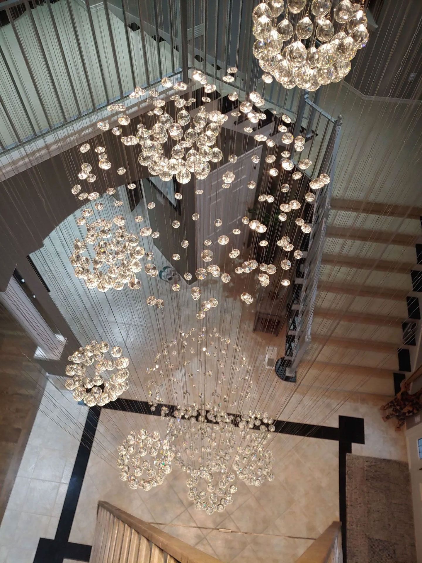 Crystal ball chandelier