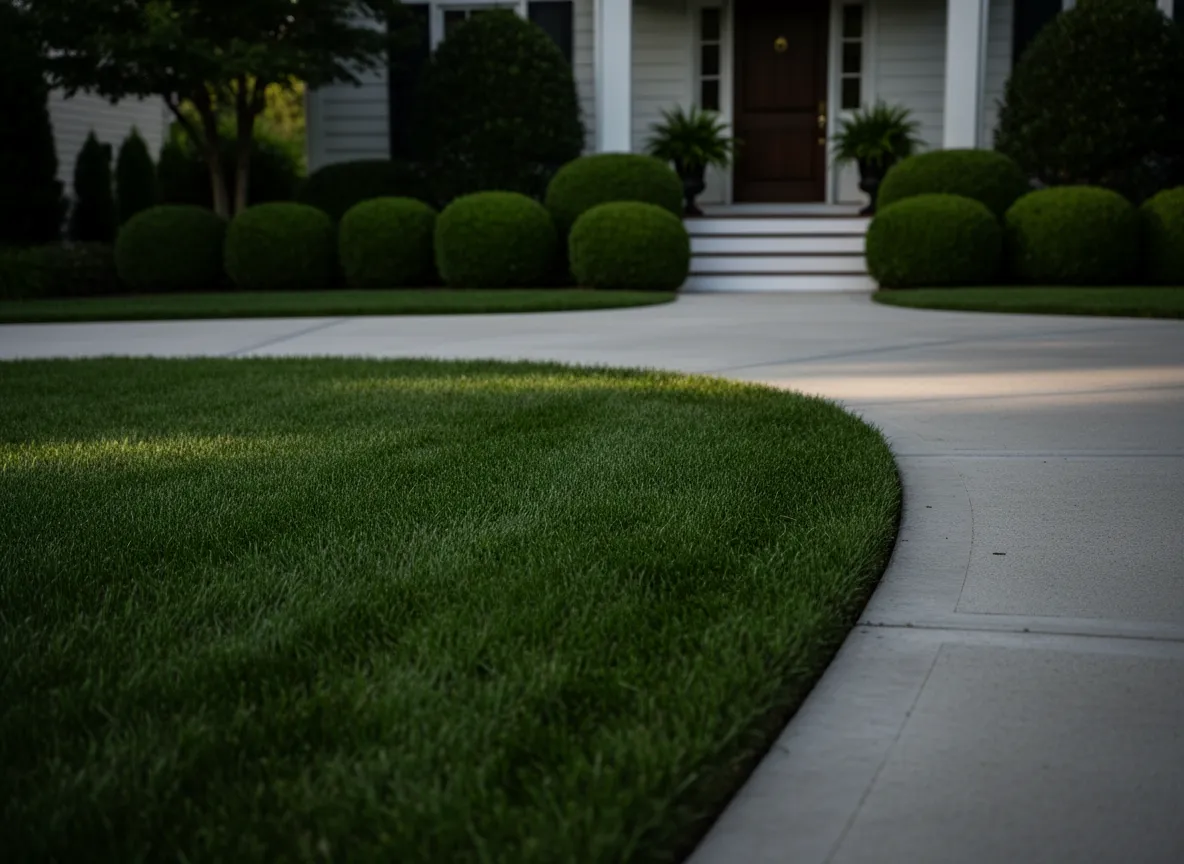 Freshly cut lawn and edging