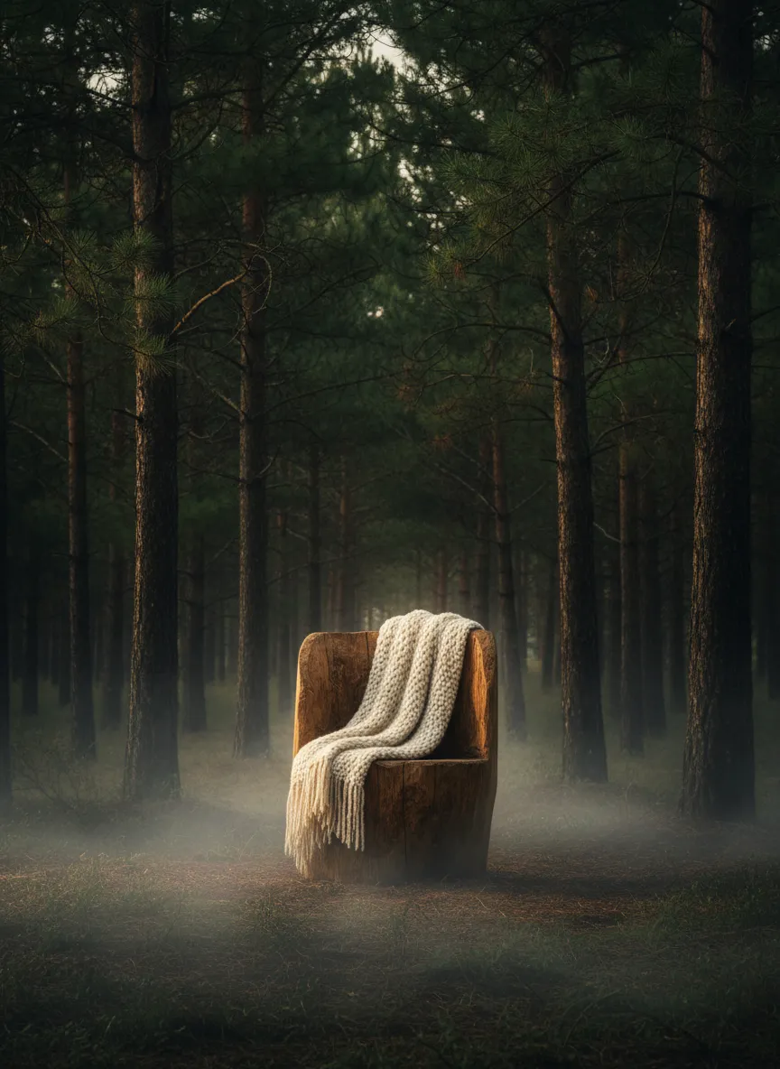 Klidná přírodní scéna, odpočinek a ticho v lese