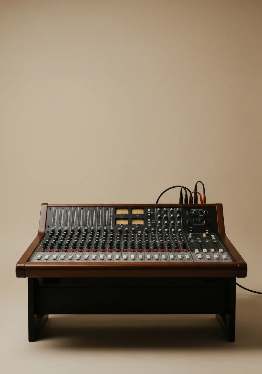 Editorial photograph of a high-fidelity studio environment