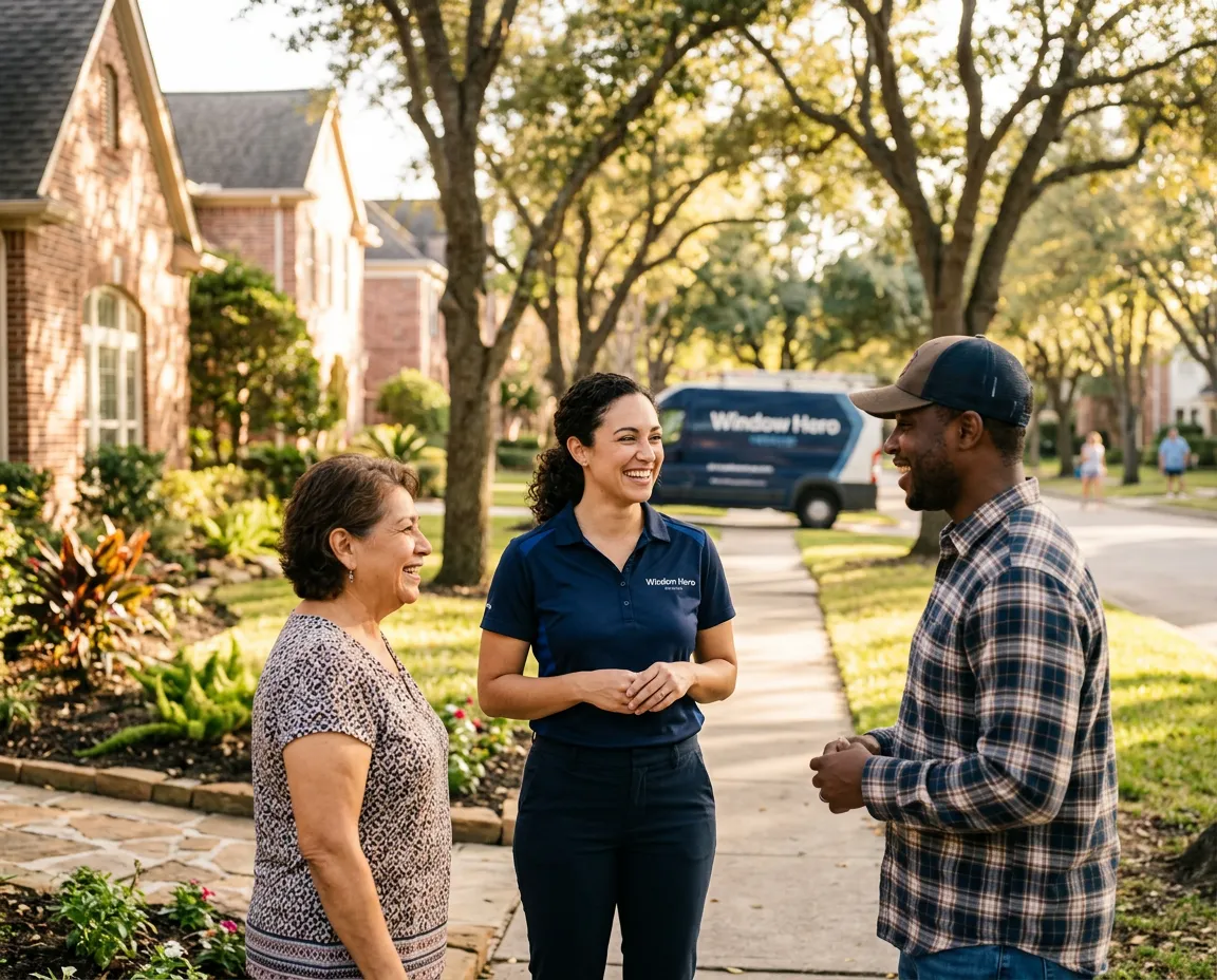 Window Hero team member volunteering and engaging with the West Houston local neighborhood community