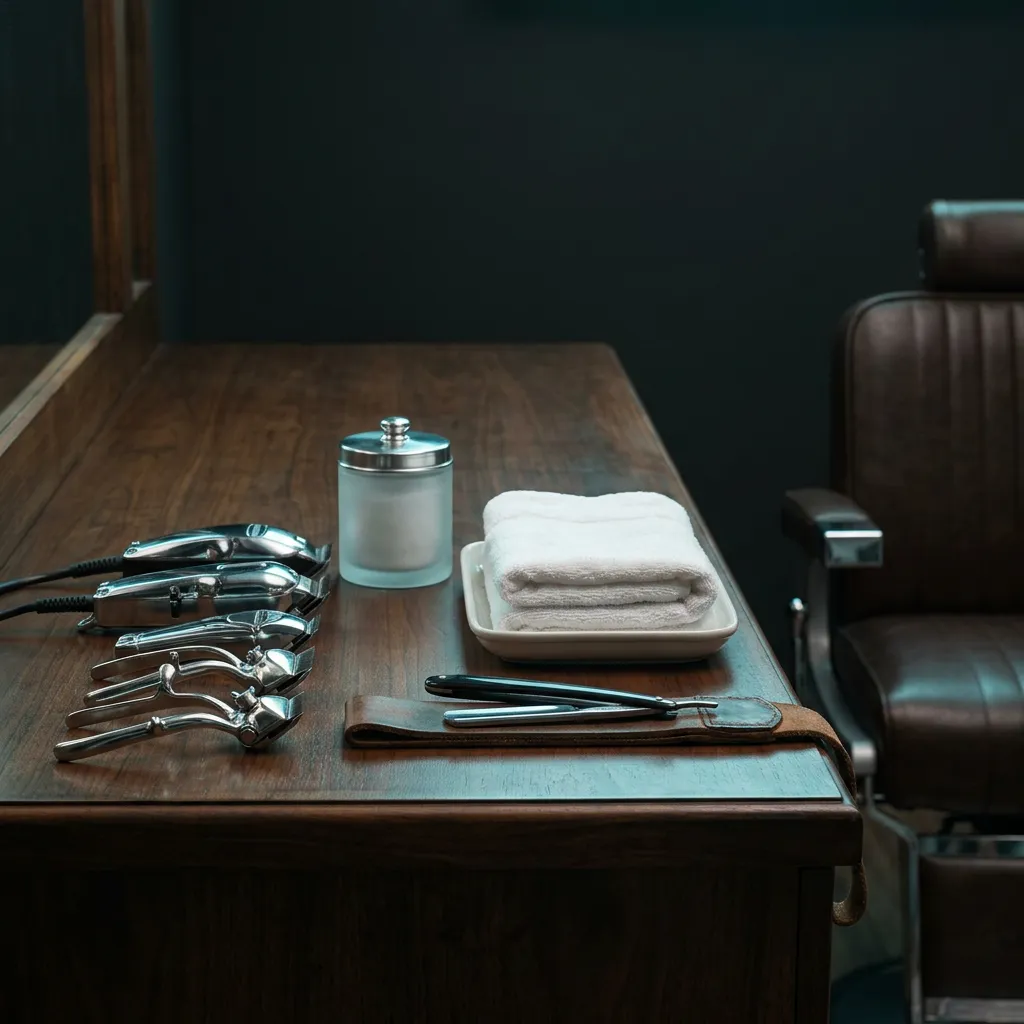 Master Barber Drason performing hot towel grooming and precision beard sculpting at Icy Cuts