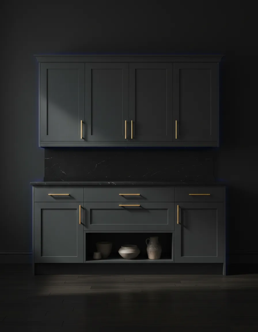 Freshly sprayed premium cabinets in Fort Worth