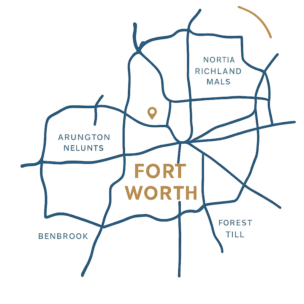 Fort Worth area map abstract