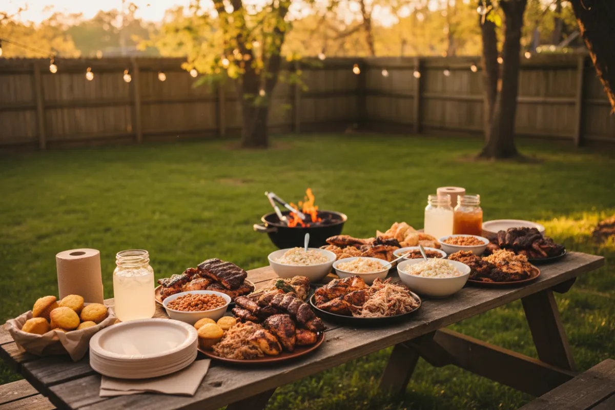Barbecue catering for a private party event