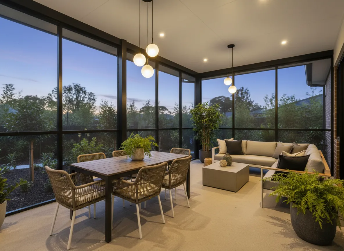 Patio flyscreens enclosure