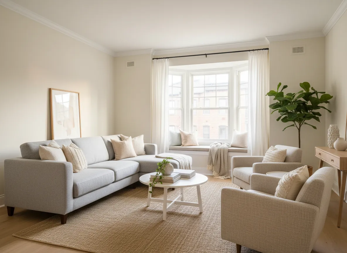 Placeholder living room photo for Unit B