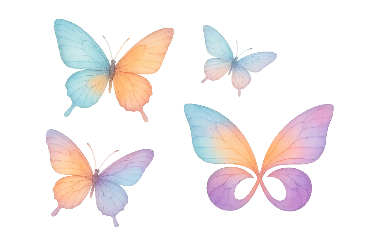 Papillons décoratifs (style logo)