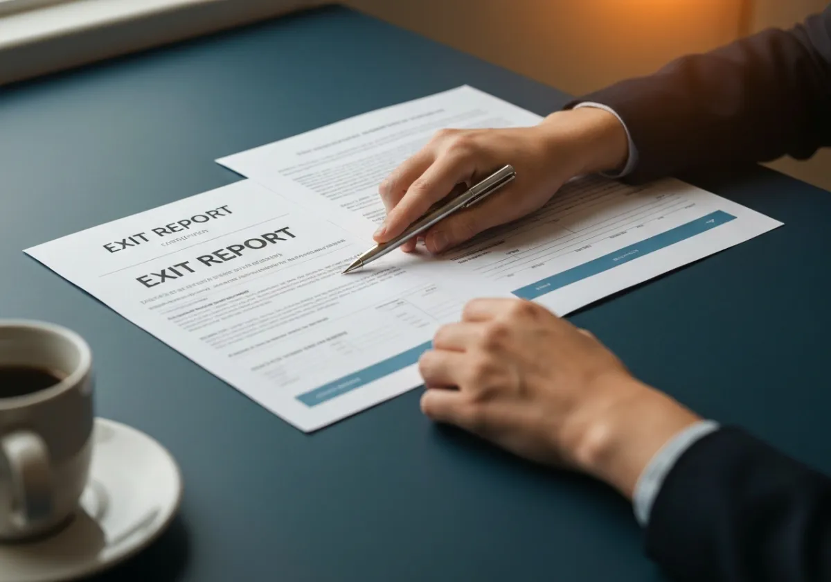 Property manager comparing exit report photos