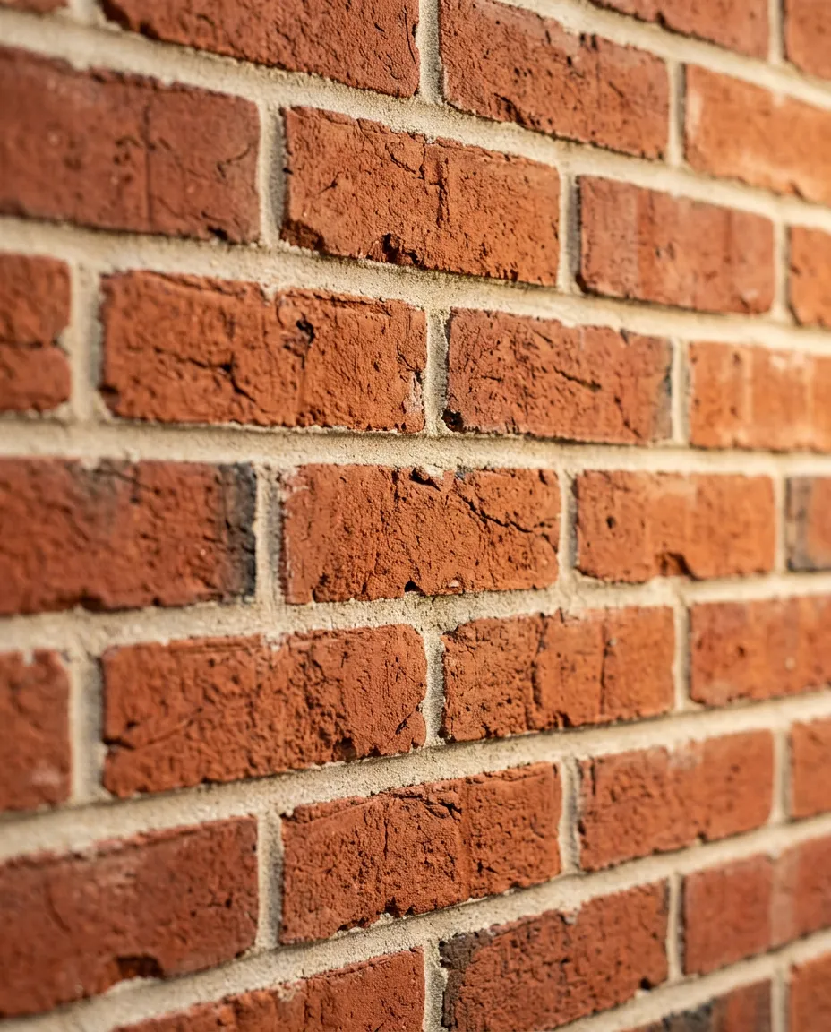 Close-up detail of historic Louisville brick masonry and restored mortar joints
