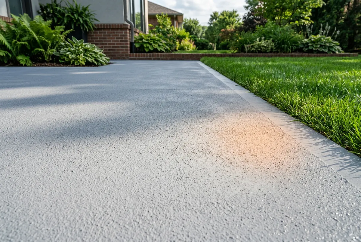 Rapid-cure commercial polyaspartic floor coating showing crystal clear protective sheen