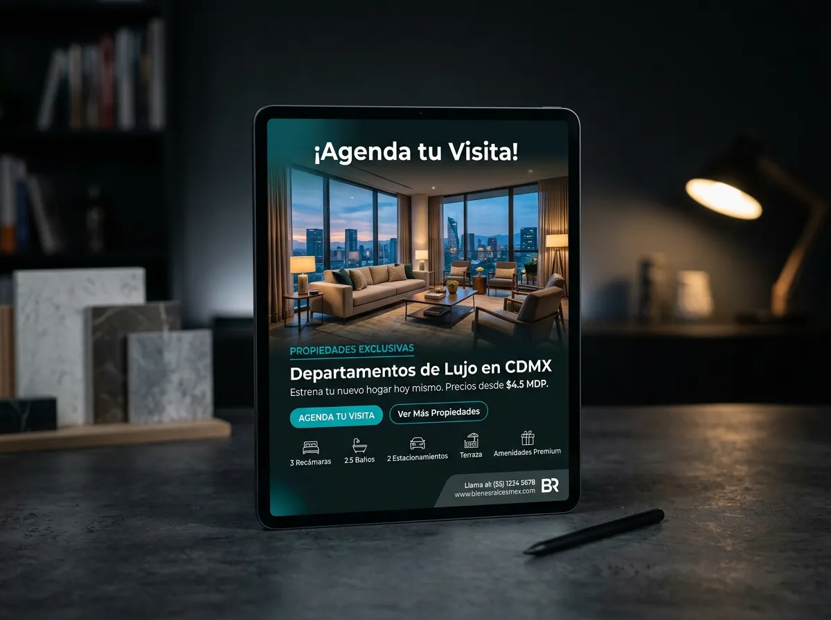 [EJEMPLO VISUAL] Campaña de bienes raíces en dispositivo