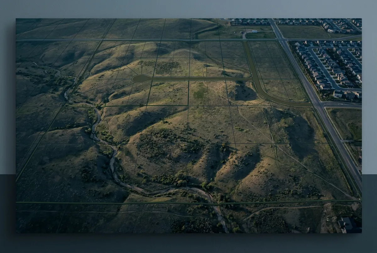 Aerial land topography and development site survey