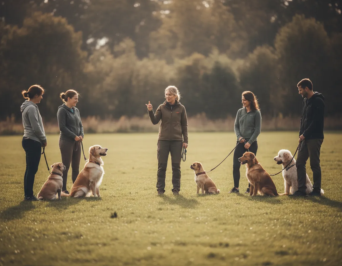 Group dog training class