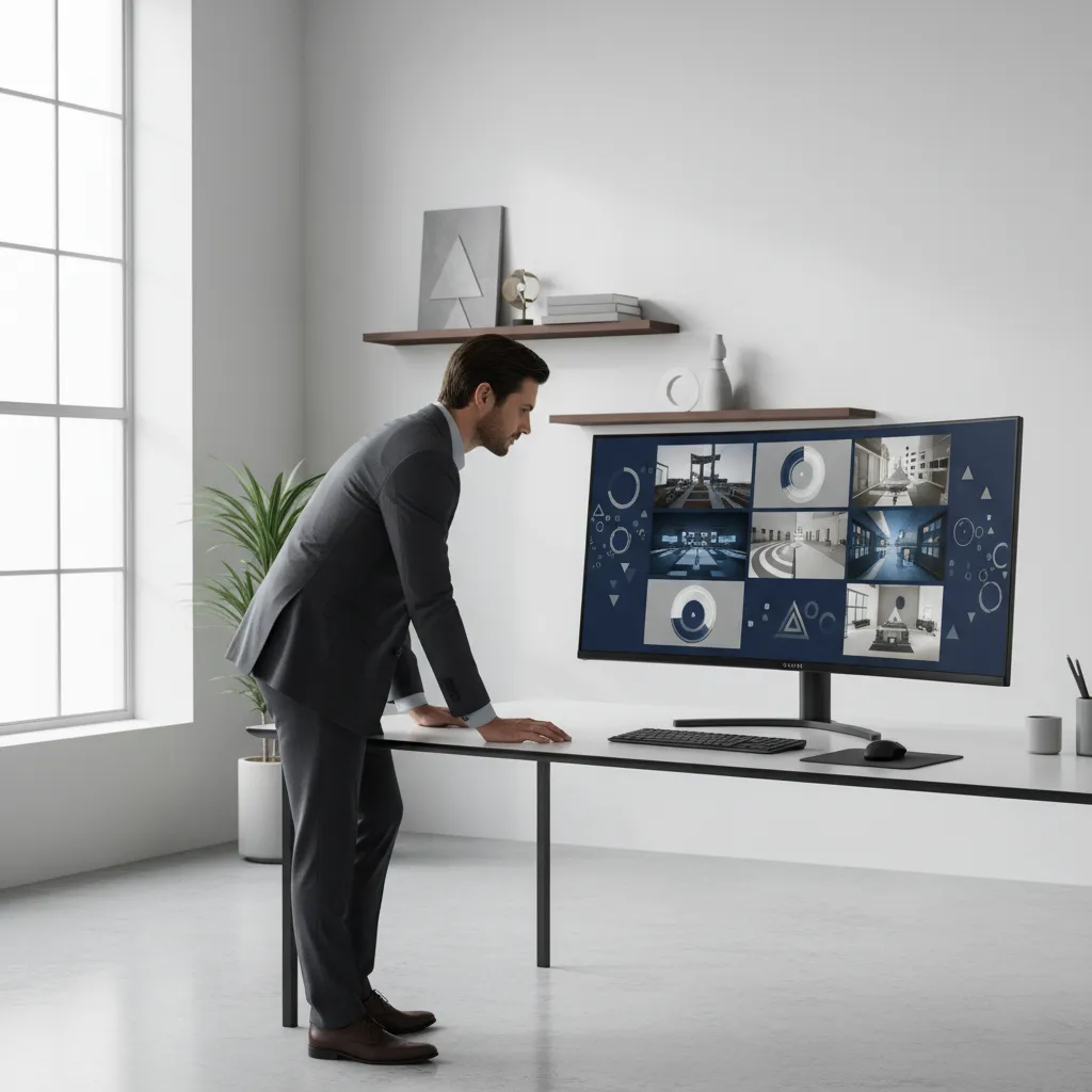 Professional reviewing video storyboard